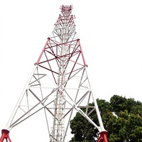 Tour de communication tubulaire à 3 pieds de 30m, 40m, 50m pour BTS et liaison micro-ondes