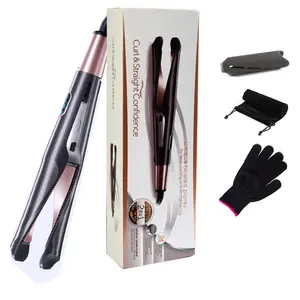 New electric hair straightener Automatic spiral curling iron 2 in 1 straight curling iron Wave splint curling straightener