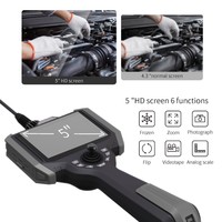 Endoscope industriel de 6mm Écran de 5 pouces Éclairage LED 360 Articulation Caméra d'inspection d'endoscope IP67
