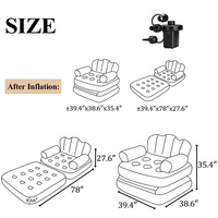 Canapé-lit gonflable portable moderne PVC épaissi floqué pliable canapé gonflable matelas inclinable fonction de refroidissement pour chambre à coucher