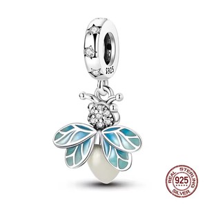 Oferta Especial: Abalorios de Zirconia Cristiana de Plata 925 con Diseño de Luciérnagas Brillantes, Compatibles con Pulseras y Collares Originales de 3mm, Joyería Fina DIY para Mujer - Product Image 6