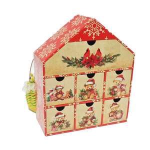 Boîte cadeau de stockage de bijoux en forme de maison faite à la main sur mesure 7 jours avec <span class=keywords><strong>calendrier</strong></span> de l'avent fabriquée en usine pour la stratification <span class=keywords><strong>Little</strong></span> Matt - Product Image 5