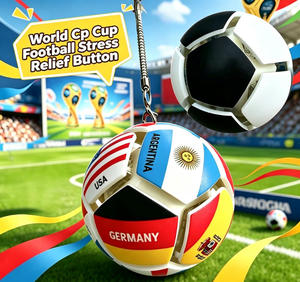Juguetes Sensoriales Personalizados Squishy World C cup Botón de Fútbol Llavero Antiestrés para Adultos Juega y Relájate - Product Image 1