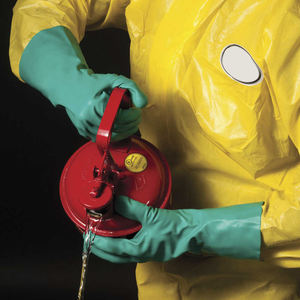 저렴한 30cm 45cm 50cm 녹색 직선 커프스 헤비 듀티 니트릴 산업용 15밀 두께 미끄럼 방지 화학 저항성 멸균 장갑 - Product Image 6