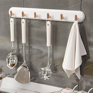 Adhesive Robe Hooks 6 Hooks Wall Mounted No Drilling Required For Bathroom Kitchen Bedroom Living Room Office Use - Product Image 2