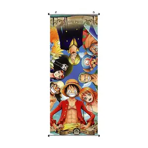 Impresión personalizada Manga pared arte Anime Banner Luffy cartel colgante HD pared desplazamiento con varillas