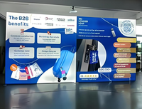 Stand d'exposition LED ultra-plat, cadre en aluminium assemblé 10x10 pieds, installation rapide, pour les entrepreneurs en stands, UE