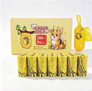 15 sacs à crottes de chien biodégradables en fibre écologique, extra épais, 20x30cm, avec distributeur, logo personnalisé, luxe - Product Image 1