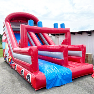 Tobogán inflable de estación de bomberos, castillo inflable para niños, casa de brinco, castillo inflable con tobogán para fiestas al aire libre. - Product Image 1