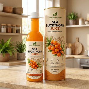 Jus de Baies d'Argousier Premium 500ml – Extrait de Fruit Naturel Pur – Boisson Herbal – Jus d'Argousier Naturel Pur 500ml – Froid - Product Image 1