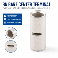 Connecteur tubulaire BN, borne centrale nue, en cuivre étamé, pour raccordement de câbles 0,2~400 mm²