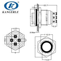 Interrupteur à bouton-poussoir momentané en acier inoxydable Chinakel 16 mm 12 V IP65 IK10 2A 1NO intelligent