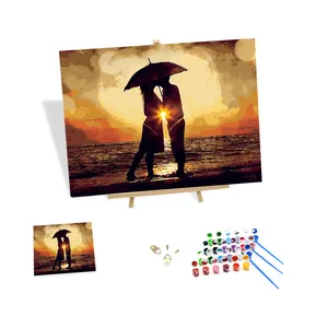 Personalisieren Sie Seaside Couple Painting nach Zahlen 40x50 Figured Art Paint nach Zahlen Machen Sie Ihr eigenes Foto