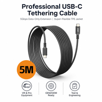 Câble d'extension USB 3.2 Gen1 Type C vers USB C de 5 m, 5 Gbps, faible latence, cordon flexible en TPE, accessoires pour caméra d'action VR