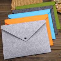 Carpeta de archivos de fieltro A4 de alta calidad, bolsa de documentos, portátil ecológica con solapa de botón, bolsa suave para promoción con logotipo personalizado