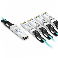 Kabel Breakout Optik Aktif 40G QSFP+ 4x10G SFP+ AOC Serat Multi-mode OM3 MAX 300m 850nm 41.25Gbps Kompatibel dengan Ethernet 40G