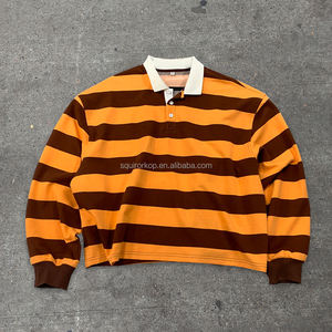 Maglietta da uomo con stampa a righe di <span class=keywords><strong>cotone</strong></span> francese stile Streetwear personalizzato a blocchi di colore a <span class=keywords><strong>manica</strong></span> <span class=keywords><strong>lunga</strong></span> - Product Image 4