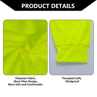 Chemise de travail respirante en polyester à manches longues, maille à œil d'oiseau 170 GSM, anti-humidité, avec logo personnalisable