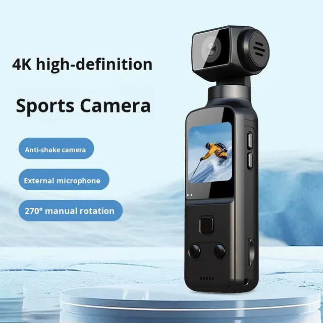 Hot-Selling K1 Pocket Camera 5KWIFI 4K Sports Handheld Cycling Camera 270-Degree Rotating Anti-Shake External Microphone