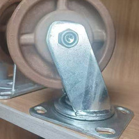 Roue thermique en acier au manganèse de 4 pouces 5 pouces roue à roulettes en nylon haute température en marron dernier 280-300 degrés pour four de boulangerie