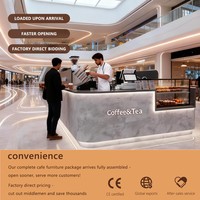 Ensemble de comptoirs à café modulaires personnalisés avec écran LED, comptoir de bar moderne pour café, restaurant, boulangerie