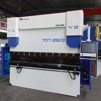 Máquina de Doblado Totalmente Automática de 250 Toneladas, Prensa Plegadora Hidráulica para Chapa Metálica de 2500 mm