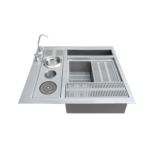 محطة تشغيل مخصصة لبار القهوة من الفولاذ المقاوم للصدأ من لانكسين، طاولة كوكتيل مربعة مخصصة - Product Image 1