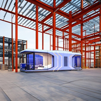 Maison préfabriquée en structure acier, démontable, type capsule spatiale, pour villas, complexes hôteliers, appartements et hôtels