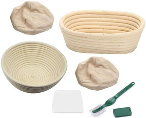 Panier de fermentation en <span class=keywords><strong>paille</strong></span>, grand panier à pain rond en bois, bols à pâte en bois, récipient de fermentation en forme de cœur, fournitures pour le levain - Product Image 2