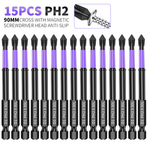 Guest Quality Phillips Screwdriver Bit 90mm D1 PH2 Magnetic Industrial Grade Black Oxide Finish - Product Image 5