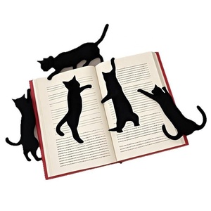 ที่คั่นหนังสือโลหะแบบใหม่ ชุด 5 ชิ้น ลายแมวดำ ตัดด้วยเลเซอร์ ของขวัญเครื่องเขียนโลหะสำหรับการอ่าน - Product Image 2