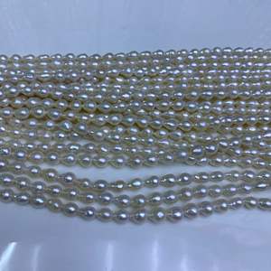 Collar de Perlas de Agua Dulce Blancas en Forma de Gota Barroca de 5-6 mm, Material Semielaborado para Manualidades, Cuentas Sueltas en Forma de Botón - Product Image 4