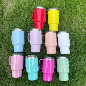 50 Pack Custom logo Candy Macaron Colored Sublimation Blank 3oz Mini Shot Glass Tumbler with Handle and <b>Metal</b> <b>Straw</b> - Product Image 2