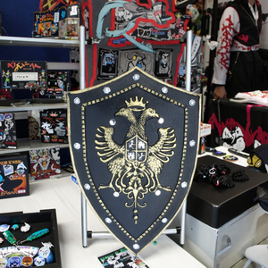 Goldener Doppeladler-Wappen-Ritterschild, 35 x 53 cm, für Kinder, Rollenspiel, Cosplay, Kostüm, Requisite, Spielzeug, Halloween, leicht, sicher - Product Image 2