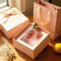 Flacon de parfum vide en verre rose de luxe personnalisé 50ml 100ml avec bouchon doré Flacons de parfum avec boîte Flacons de parfum vides pour femme