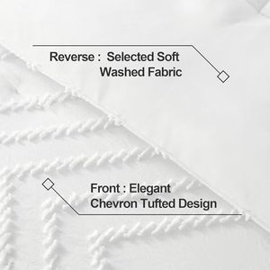 Trắng giường 3pcs <span class=keywords><strong>Comforter</strong></span> bộ đồ giường Trắng Boho chần mềm mịn nhẹ sợi nhỏ thoải mái bộ đồ giường - Product Image 5