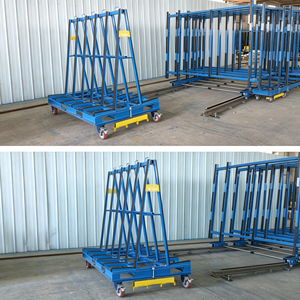 รถเข็นเหล็กแบบแท่นวางของชนิด A, พื้นกันลื่นขนาด 120x75 ซม., รับน้ำหนักได้สูงสุด 1500 กก., ล้อยางแกนเหล็กขนาด 8 นิ้ว, ราวกันตกแบบถอดได้ - Product Image 3