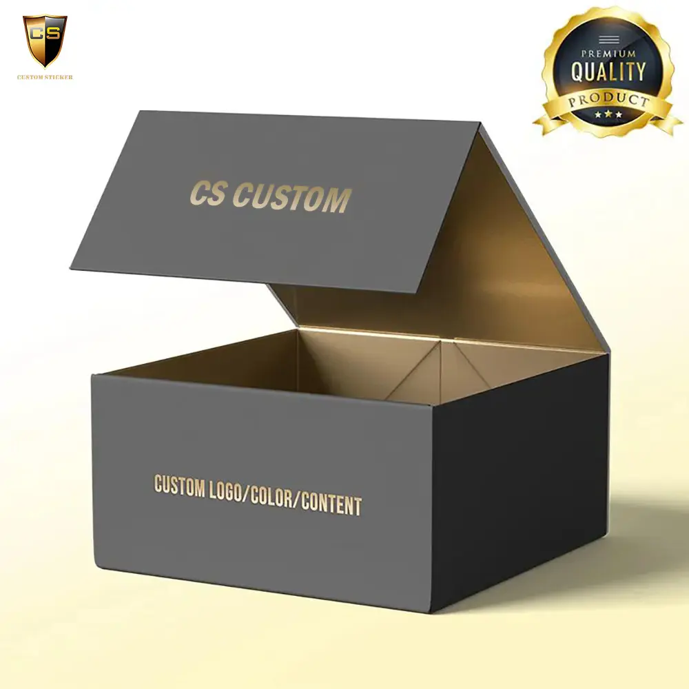 CS Custom size recyclable cardboard paper hard rigid magnet box packaging luxury folding magnetic gift box with magnetic lid