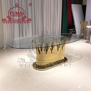 Mesas de Acero Inoxidable con Cubierta de Vidrio Templado para Uso Comercial, Comedor y Exteriores, Muebles para Bodas - Product Image 3