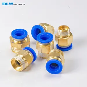 Factory price wholesale Pneumatic one touch fitting 8mm Hose Connector Brass Air Fittings PL10-02 10MM 1/4 PC CONNECTOR