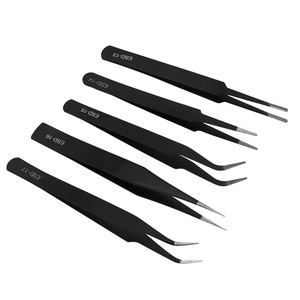 Stainless Steel Tweezers Set 10 Piece ESD Safe <b>Precision</b> <b>Tools</b> For Mobile Phone Repair - Product Image 4