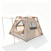 Tente gonflable portable de luxe entièrement automatique en tissu Oxford, 4 saisons, pour camping extérieur, protection solaire, résistante au froid, installation facile, pour la famille