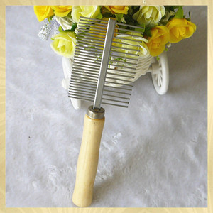 Xử Lý Gỗ Đơn Giản Puppy Dog Pet Cat Gần Và Thô Răng Kim Loại Chải Chuốt Cho Động Vật - Product Image 2