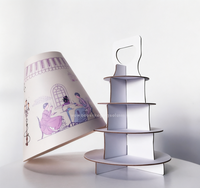Elegante Soporte Redondo para Cupcakes con Diseño Vintage de Té de la Tarde en Color Morado para Decoración de Mesa de Postres en Bodas de Lujo