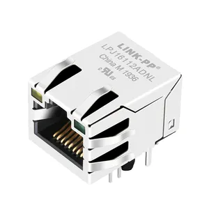 46F1202YGD2NL Tab Up EMI Shielded 10/100 Base-t 1 Port Female Jack RJ45 Connector With Led