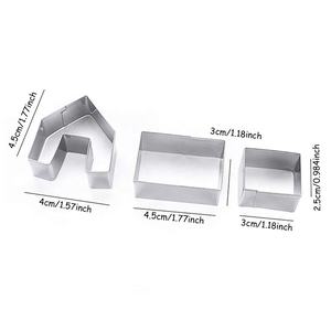 Acier inoxydable 3 pcs/set Mini Noël Gingerbread House Cookie Cutter Biscuit Moules - Product Image 2