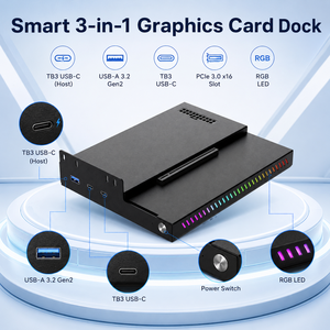 Base de Conexión para GPU Externa Thunderbolt 3 4 de 40 Gbps, RGB PCIe 3.0 X16 EGPU, Carcasa Abierta de Aluminio, Base para Tarjeta Gráfica Ultra Rápida - Product Image 2