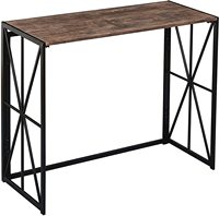 Table pliante en métal pour entrée avec dessus en bois rustique