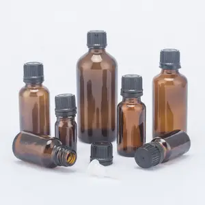 Amber Olie Druppelaar Glazen Fles 5 Ml 10 Ml 15 Ml 20 Ml Etherische Olie Flessen Voor Cosmetische Vloeibare Verpakking