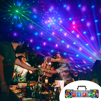 Lumière d'effet de scène 80W, 29 motifs laser, double boule disco LED UV, stroboscope doré pour DJ, fête disco, certifié CE FCC